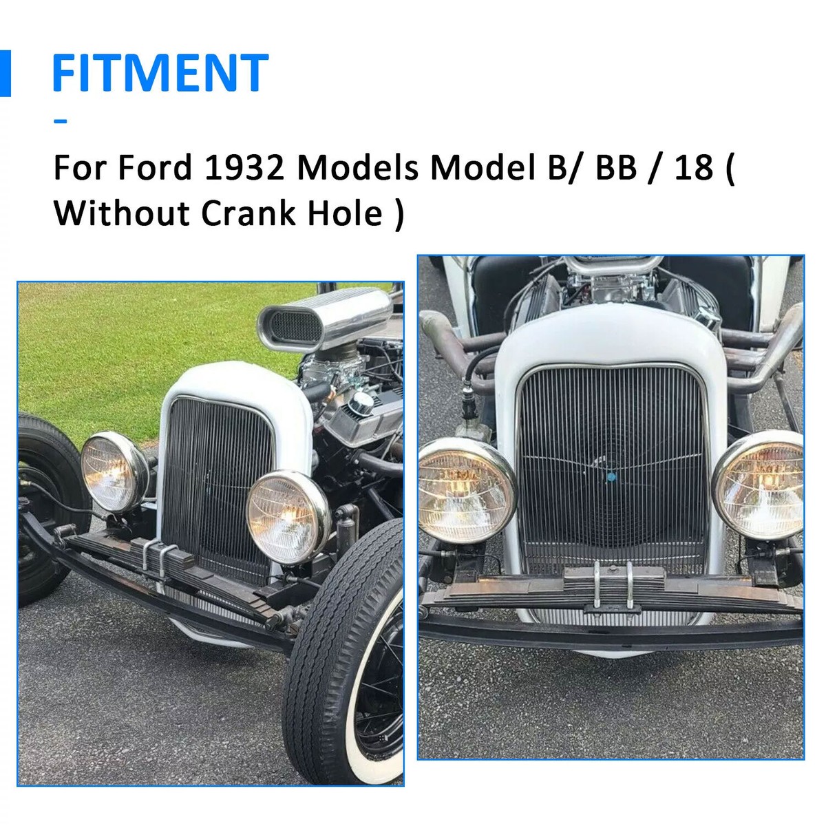 New For 1932 Ford Model B/Bb/18 Grille Shell Smooth Top No Crank  
