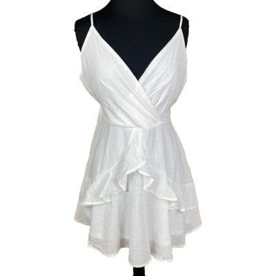 Mi Ami By Francesca s White Ruffle Dress Size XL NWT 1559