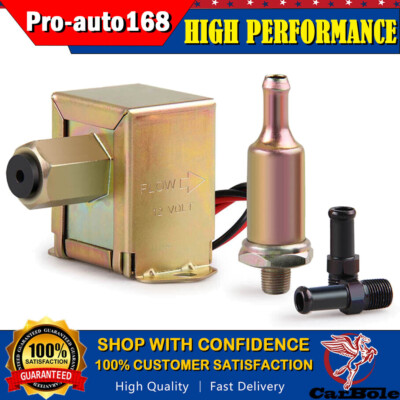 12V Micro External Electronic Fuel Pump 4-7 PSI Gas Petrol Diesel Cars Trucks