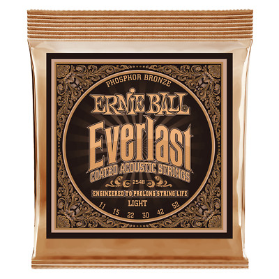 Ernie Ball Everlast Light Coated Phosphor Bronze Acoustic Guitar Strings 11-52,