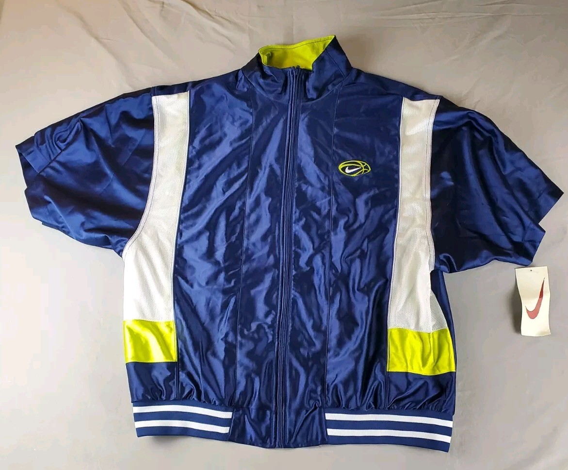 Vintage Nike Swoosh Jacket Mens Extra Large Blue 90’s Basketball Warm Up New