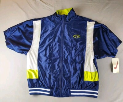 Vintage Nike Swoosh Jacket Mens Extra Large Blue 90’s Basketball Warm Up  New