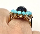 10k Amethyst, Turquoise & White Stone Ring -FP  7.90g — photo 6
