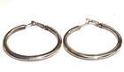 925 sterling silver large hoop huggie earrings hollow 8.6g 2" estate vintage — photo 3
