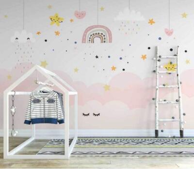 3D Rainbow Stars L4717 Wallpaper Wall Mural Print Removable Self-adhesive Amy