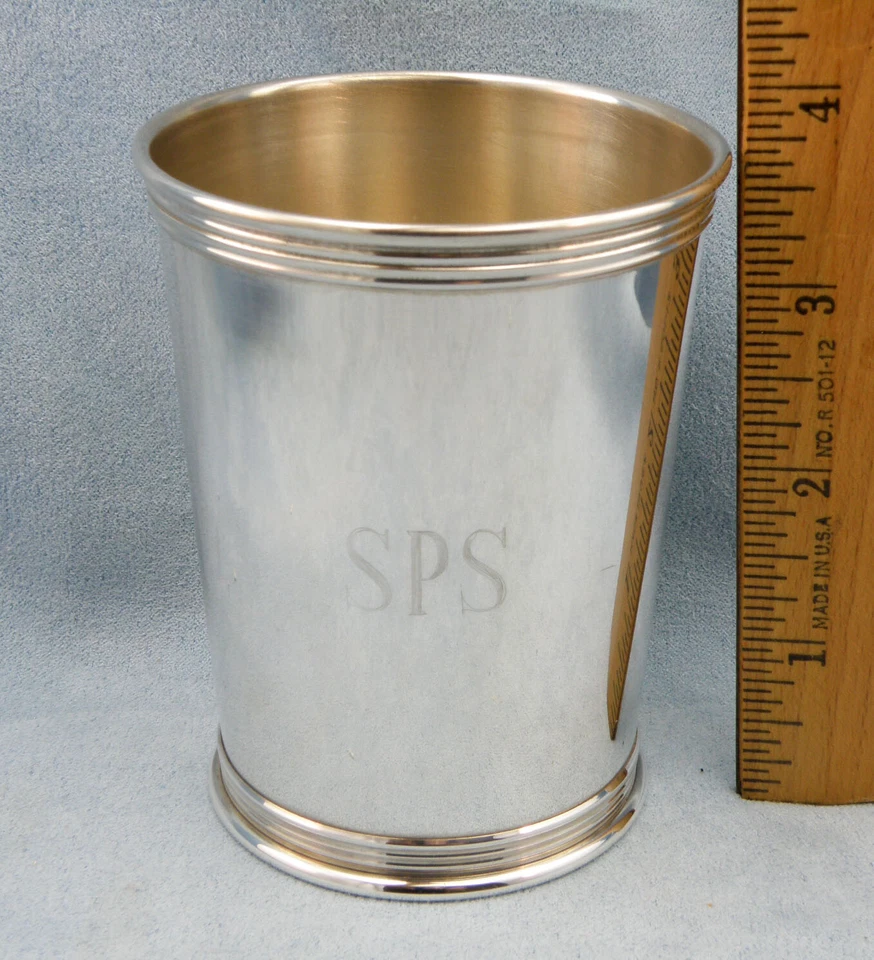 Taza Julep Vintage Rara LUNT Plata Esterlina Como Nueva, con Monograma Foto 3 de 4