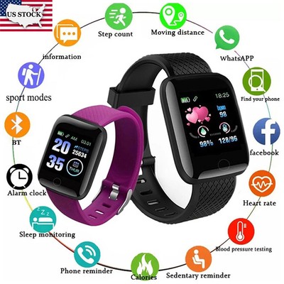 116 PLUS Smart Bracelet Watch Color Screen Heart Rate Blood Pressure Monitoring
