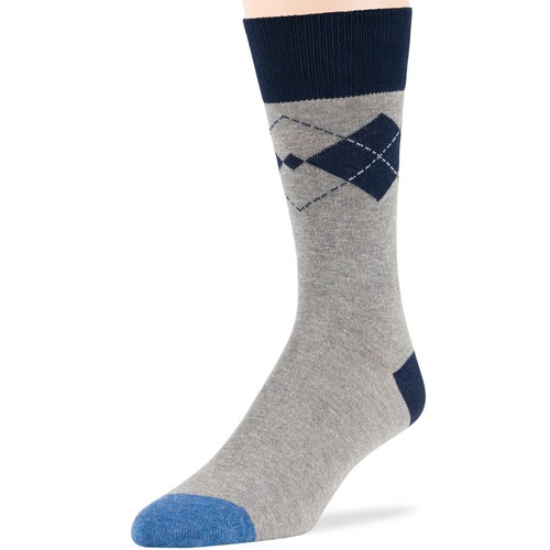 Men Cotton Casual Socks 6 Pack Novelty Sail Anchor Dot Striped Large Blue Grey - Picture 14 of 17