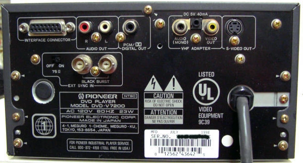 PIONEER DVD-V7200 UNIDAD REPRODUCTOR DE DVD INDUSTRIAL PROFESIONAL FUNCIONANDO MUY BIEN BUYITNOW Foto 2 de 2