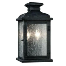 Murray Feiss - Pediment 2 Light Dark Weathered Zinc Outdoor Sconce OL11100DWZ