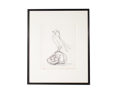 James L. Bruch Ink and Graphite Momento Mori Drawing