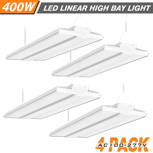 4Pack 400W LED Linear High Bay Light 5000K Commercial Warehouse Shop Lighting UL