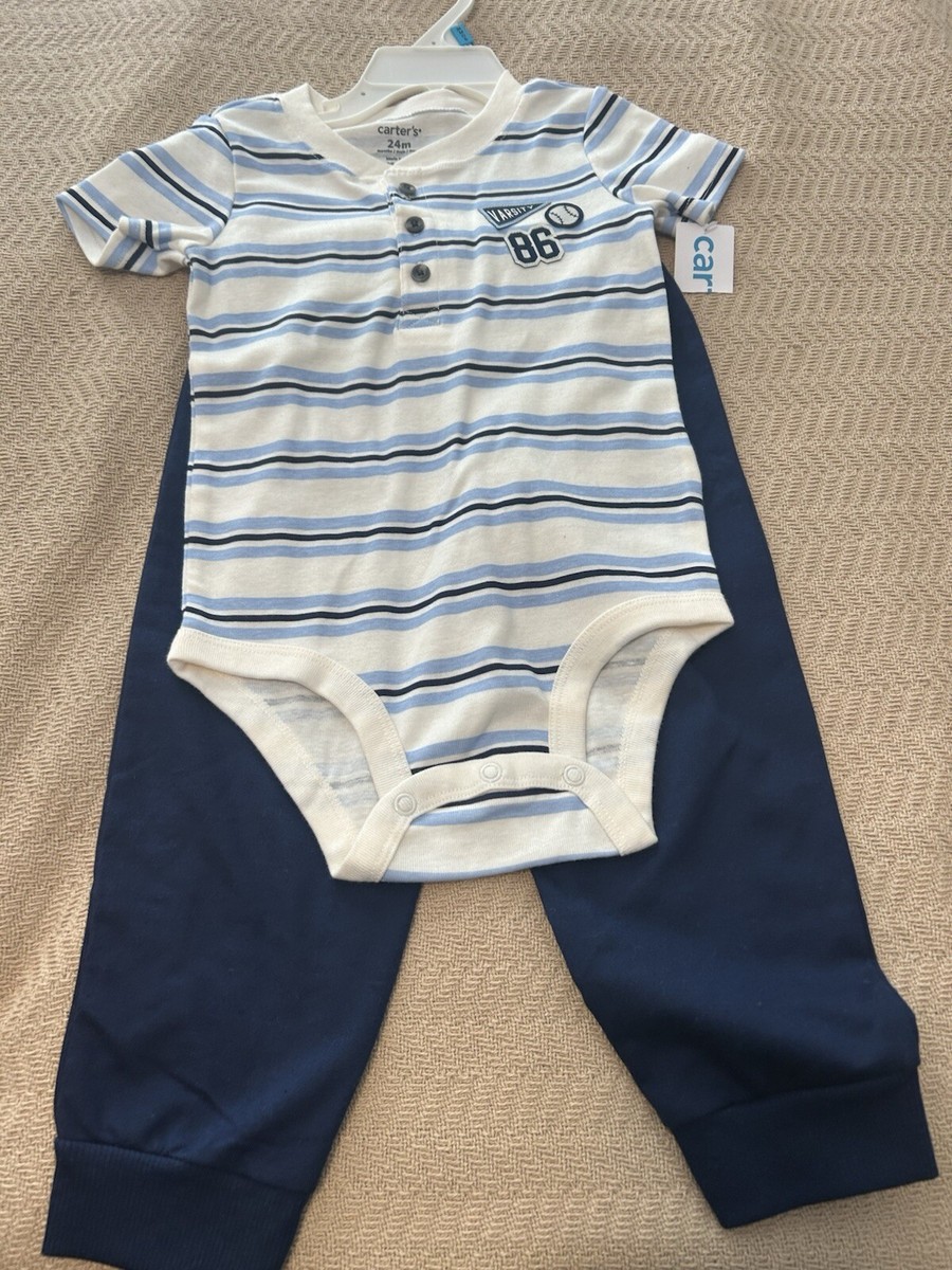 Carters Baby Boy Piece Knit Varsity SS Outfit Size 24 M New