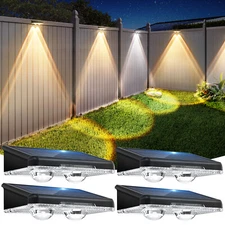 Super Bright Solar Power Door Fence Wall Light LED Outdoor Garden Yard Deck Lamp