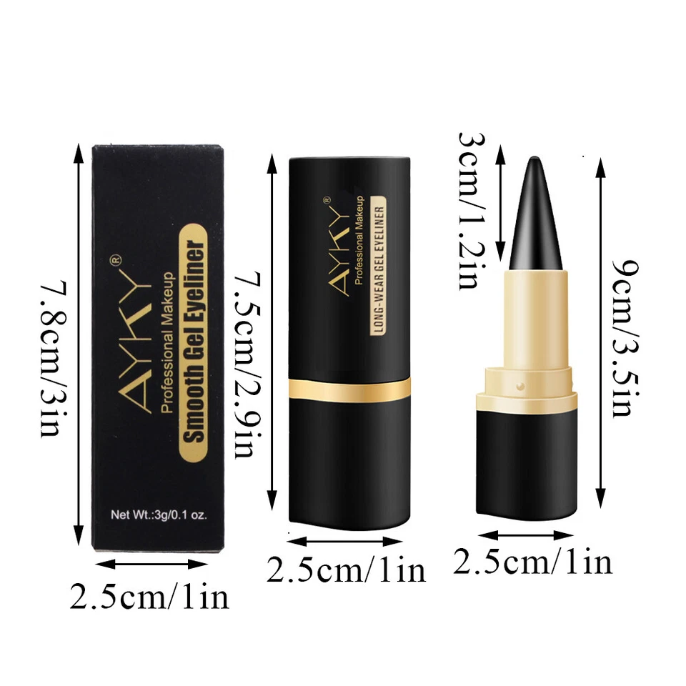 Makeup Gel Eyeliner Natural Black Eyeliner Cream Waterproof Smudge Proof Pen UK - Image 2 of 4