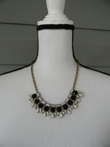 J. CREW BLACK/OPAL/FAUX DIAMOND BIB 