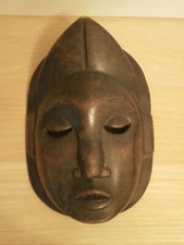 African Authentic Wooden Old Very Good Condition Calabar Mask from Nigeria