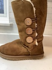 UGG - Bailey Button Triplet II Chestnut Tall Sheepskin Wool Boots Womens Size 7
