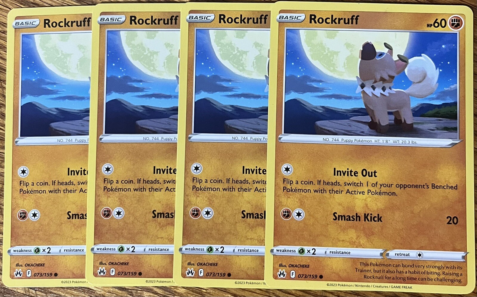 x4 Rockruff 73/159 - Crown Zenith - Common - Read Desc.