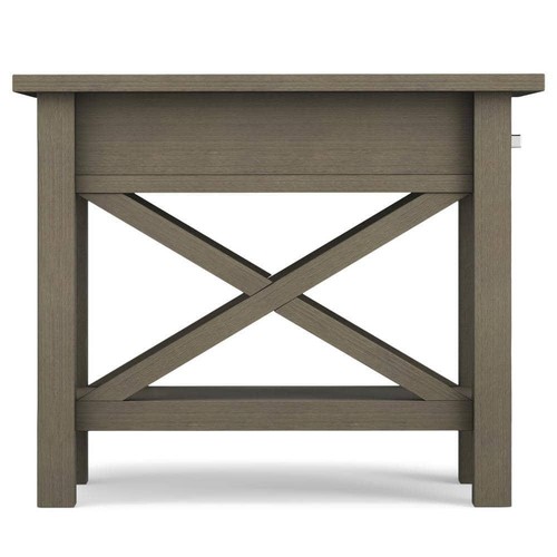 Simpli Home Side Table 24"Lx14"W Rectangle Modern Solid Wood in Farmhouse Grey - Picture 4 of 11