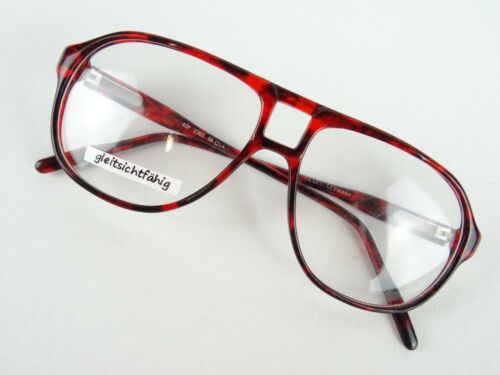 Rote Pilotbrille Brillenfassung Kunststoff mit XXL Glasform stabil Vintage Gr/L - Bild 1 von 6