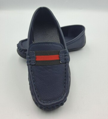 Jungen Marine Slipper Halbschuh Mokassin Schuhe Kunstlederoptik Gr. 9 zu 1
