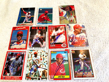 (Lot of 11) Signed Eric Davis, Barry Larkin, Tom Browning, Reds Baseball Card(s)