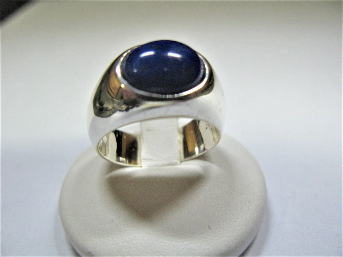 Anello In Argento Sterling 925 Ovale In Tanzanite Pietra Preziosa