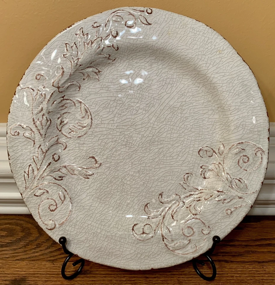 "Lote de 2 platos de cena Il Mulino APHORISM Crackle rústico floral MELAMINA 11""" Foto 3 de 4