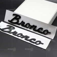 2PCS For Bronco Fender Tailgate Emblem Badge Classic Script Gloss Black
