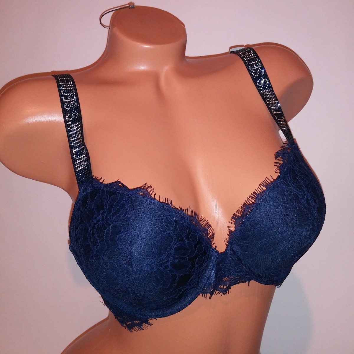 Victoria Secret Bra Push Up Navy Blue Shine Strap Lace Bling Very Sexy Underwire | eBay Victoria Secret Bra Push Up Navy Blue Shine Strap Lace Bling Very Sexy Underwire | eBay
