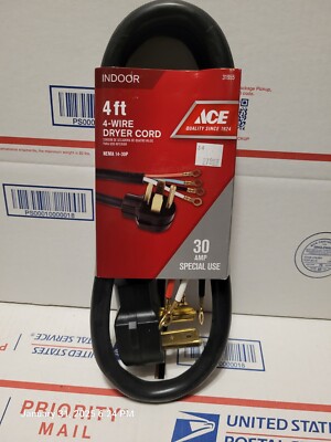 Ace 31955, 30 amp. Dryer Cord, 4-Wire, 4 ft.