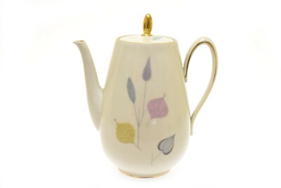 Eschenbach Spring Theme Ivory Gold Pink Yellow Gray Leaves MCM Coffee Pot
