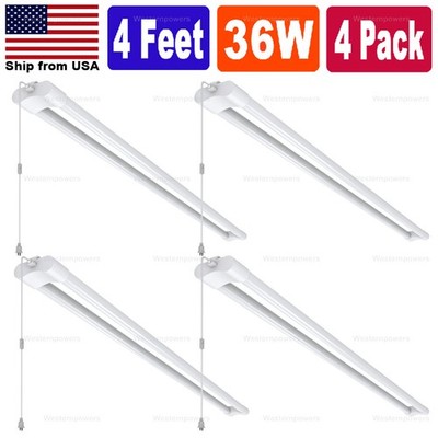 4 Pack 36W 4FEET LED Shop Light Fixture Work Garage Light 6000K White