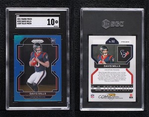 2021 Panini Prizm Rookie Light Blue Prizm Davis Mills #352 SGC 10 GEM Rookie RC