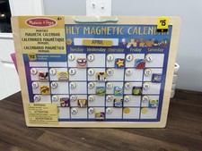 Melissa Doug Monthly Magnetic Calendar Educational Toy 112 Magnets Multicolor