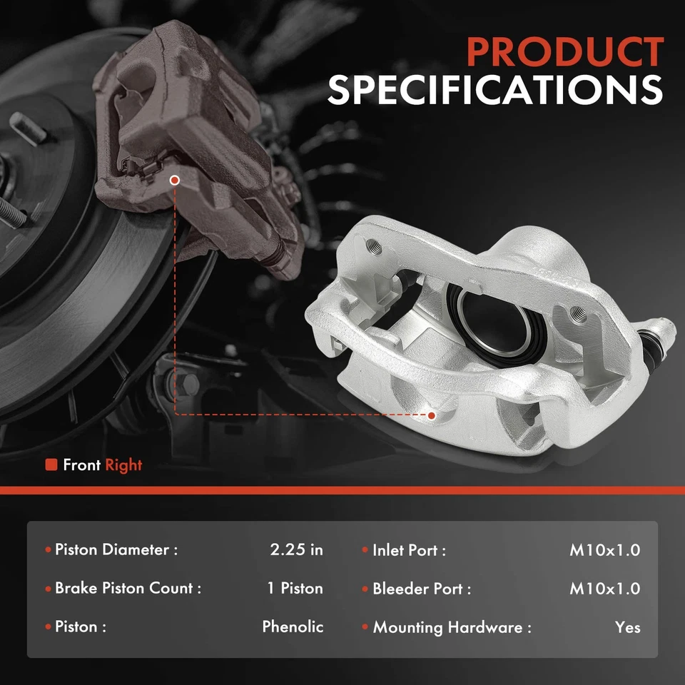 Front Passenger Brake Caliper w/ Bracket for Honda Insight 2019 2020 2021 2022 - Image 2 of 4