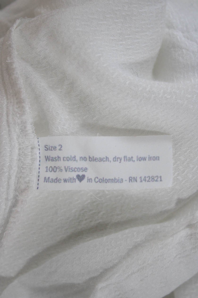 Negative Women Basic Collared White Viscose Butto… - image 5