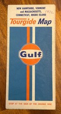 1972 Gulf Oil Company Rand McNally Tourgide Map NH MA VT CT RI 25&rdquo; x 32&rdquo; Vintage