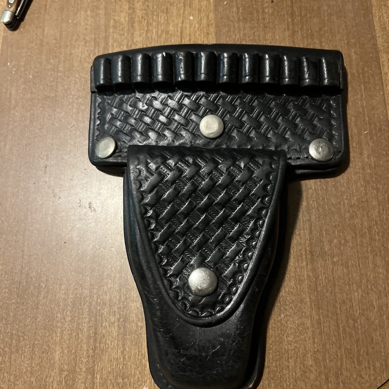 Don Hume Basket weave Handcuff Case Nickel Snap 12 Ammo Pocket
