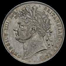 1821 George IV Milled Silver Half Crown, A/UNC