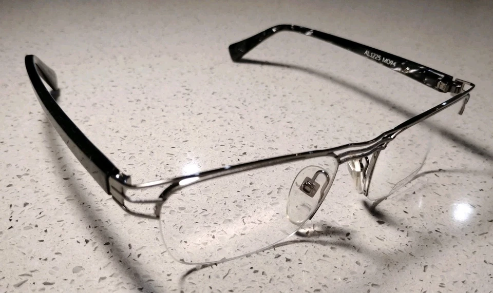 Gafas Alain Mikli Eyes RX pulidas plateadas gris mármol AL1225 MO94 53-18-135 Foto 3 de 4