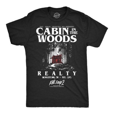 Mens Funny T Shirts Cabin In The Woods Realty Evil Dead Movie Tee For Men