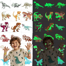 10 Glow-In-The-Dark Dinosaur-Themed Temporary Tattoos, Which Can Be Used as Them
