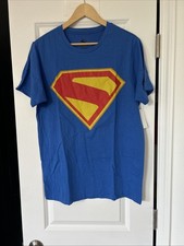 Superman Men's Graphic Tee with Short Sleeves, Blue, NWT, Size Medium