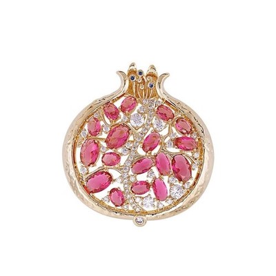 Unique Pomegranate Shaped Pin Multiple Occasion Wear With Auspicious Meaning