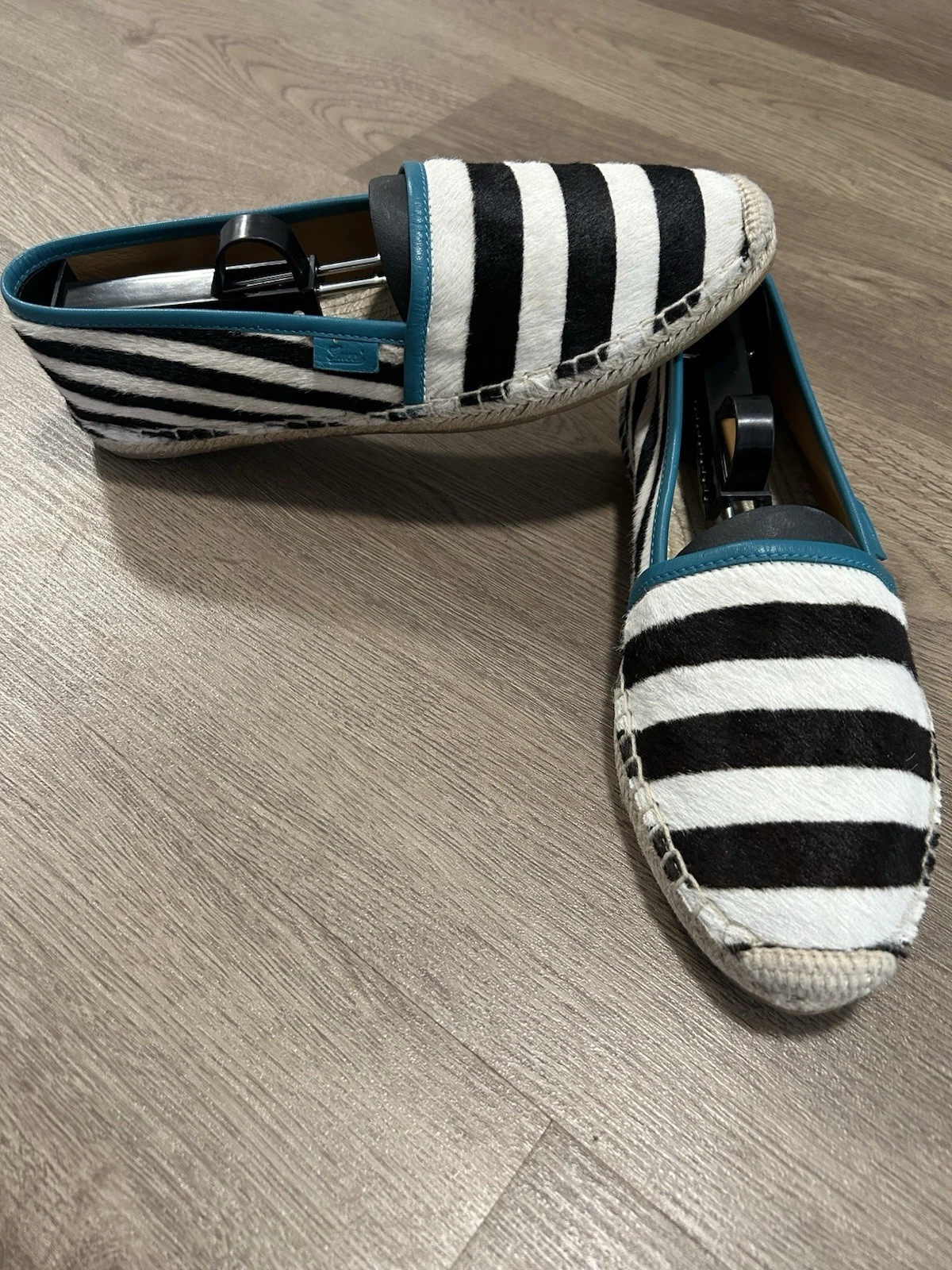 Chaussures baskets femme Gucci blanc imprimé zèbre espadrilles   EU 38,5 US 8,5 UK 5,5