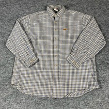 VTG Carhartt Shirt Mens XL Blue Plaid Button Down Heavy Rugged Workwear 90s S90