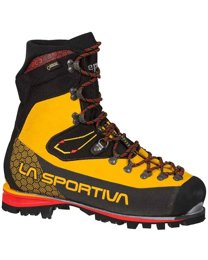- Botas de montañismo La Sportiva Nepal Cube GTX Gore-Tex para hombre, amarillas