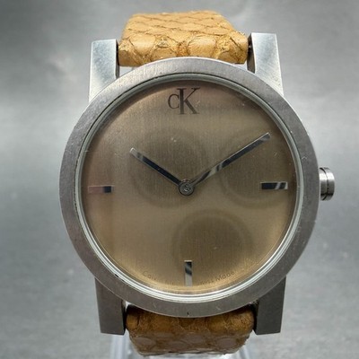 Calvin Klein Watch Women 30mm Brown Dial Silver Tone Round New Battery K7121 ABC